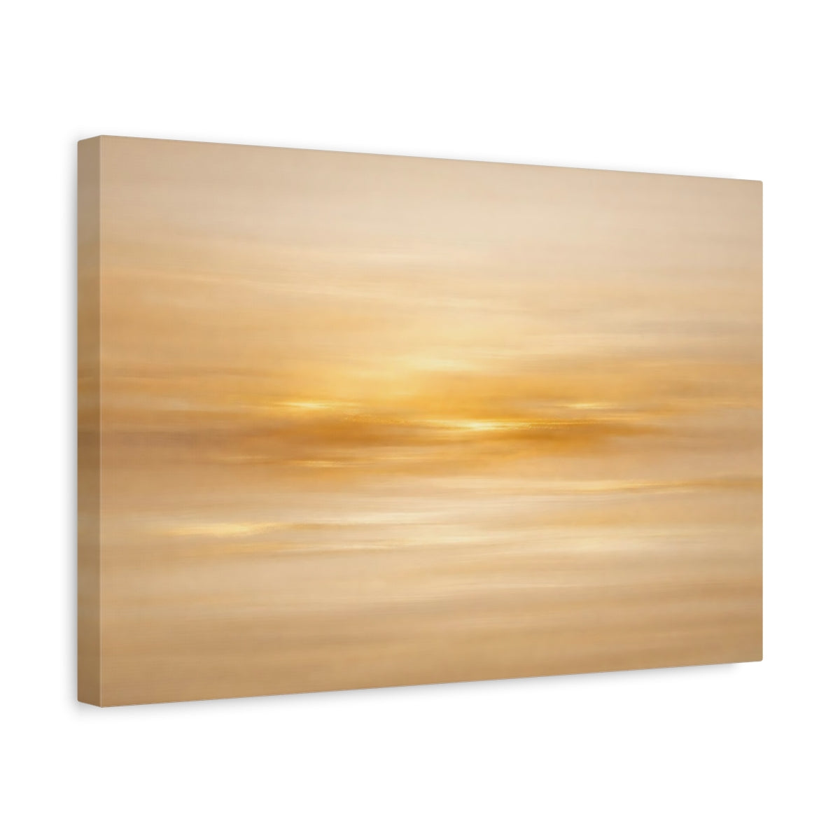 Side Mockup 4. Abstract Golden Light Golden Abstract shown as stretched canvas wall art