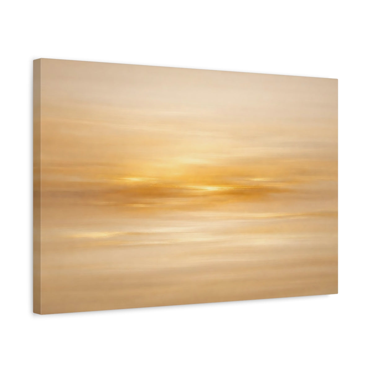 Side Mockup 3. Abstract Golden Light Golden Abstract shown as stretched canvas wall art