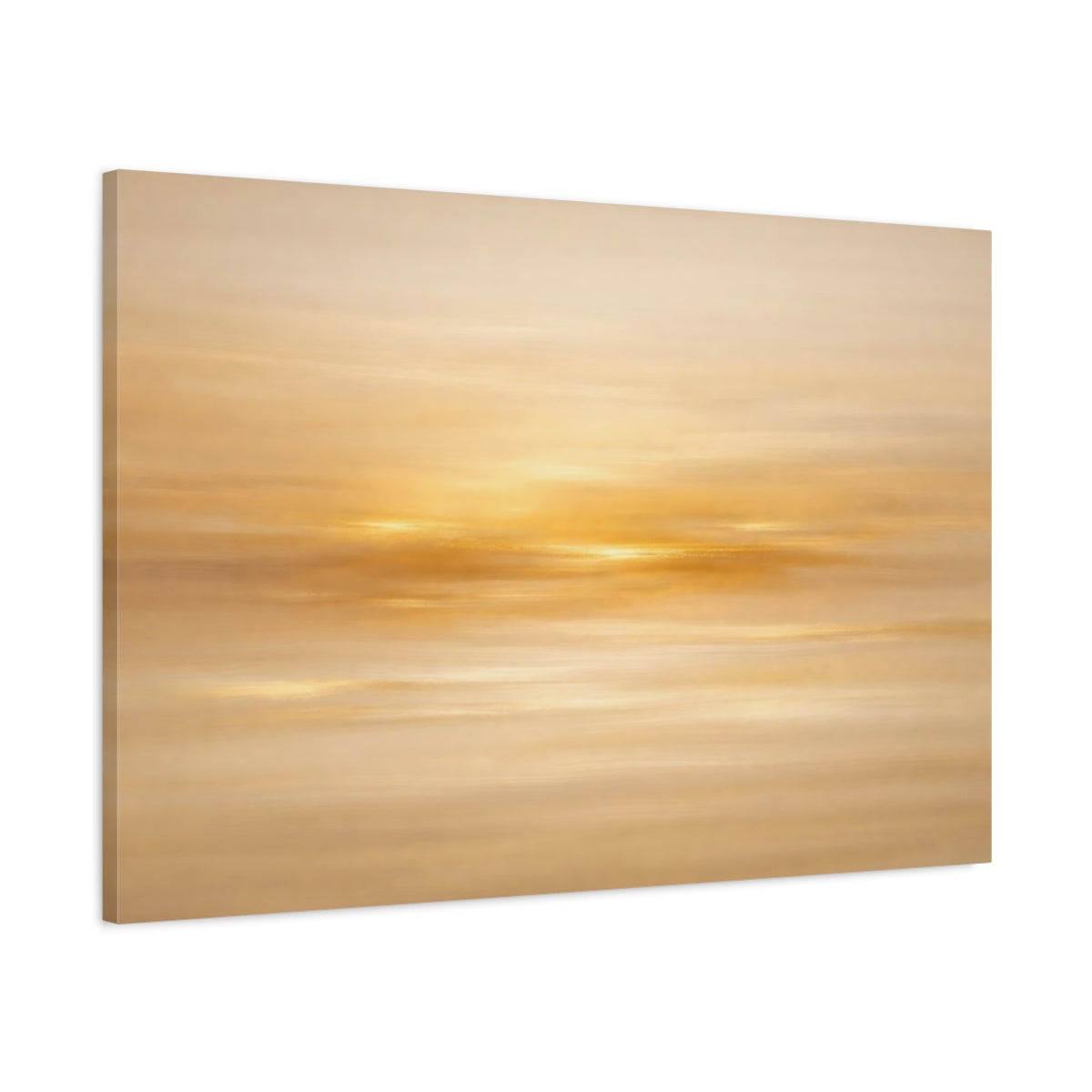 Side Mockup 1. Abstract Golden Light Golden Abstract shown as stretched canvas wall art