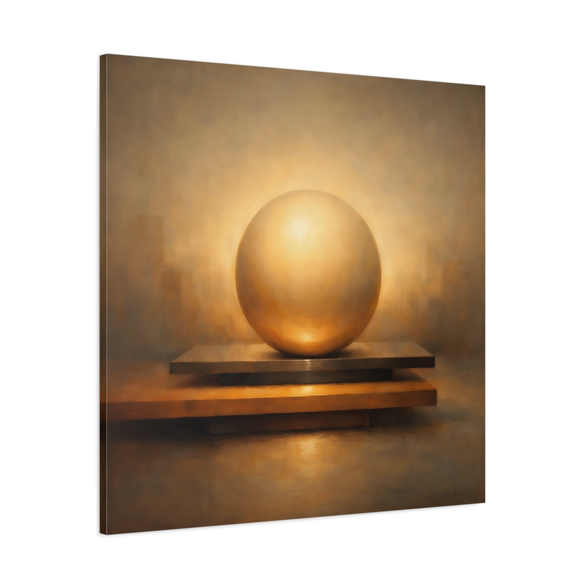 Main Mockup. Abstract Golden Sphere Golden Sphere Abstract shown as stretched canvas wall art