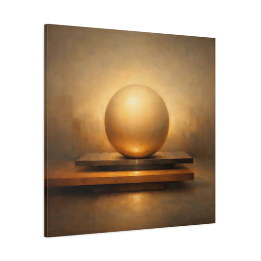 Main Mockup. Abstract Golden Sphere Golden Sphere Abstract shown as stretched canvas wall art
