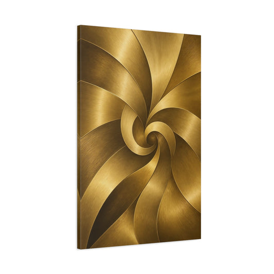 Main Mockup. Abstract Golden Swirl Gold Abstract shown as stretched canvas wall art