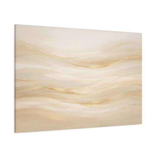 Main Mockup. Abstract Golden Waves Gold Abstract shown as stretched canvas wall art