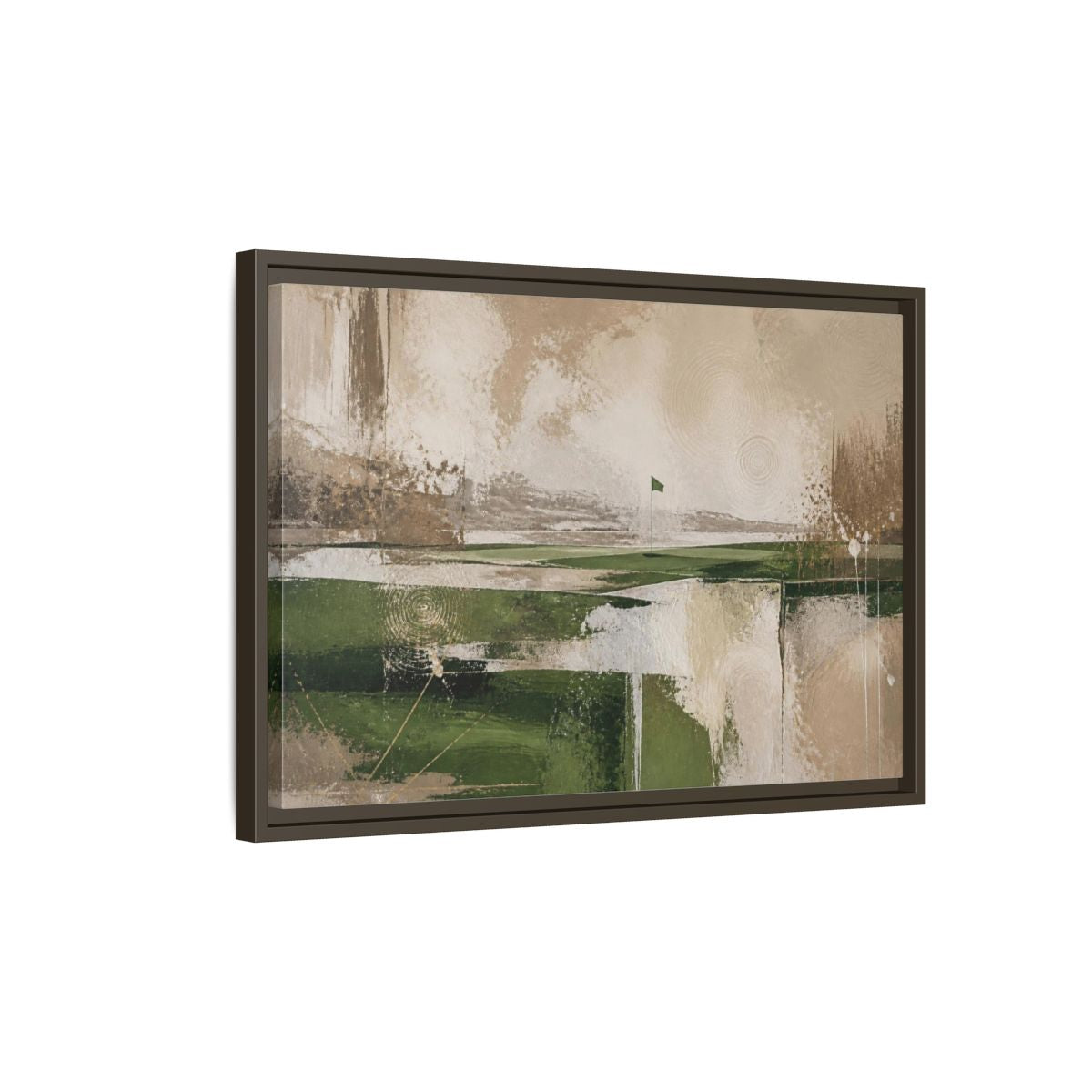 Side Mockup 2. Abstract Golf Flag Landscape shown as framed canvas print
