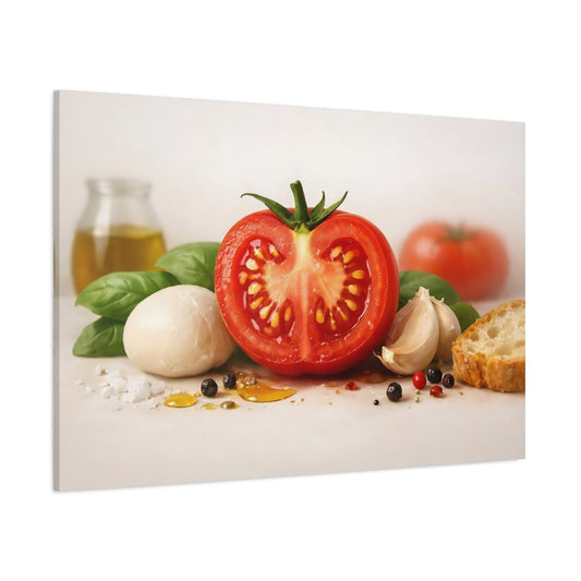 Abstract Good Food shown as stretched canvas wall art
