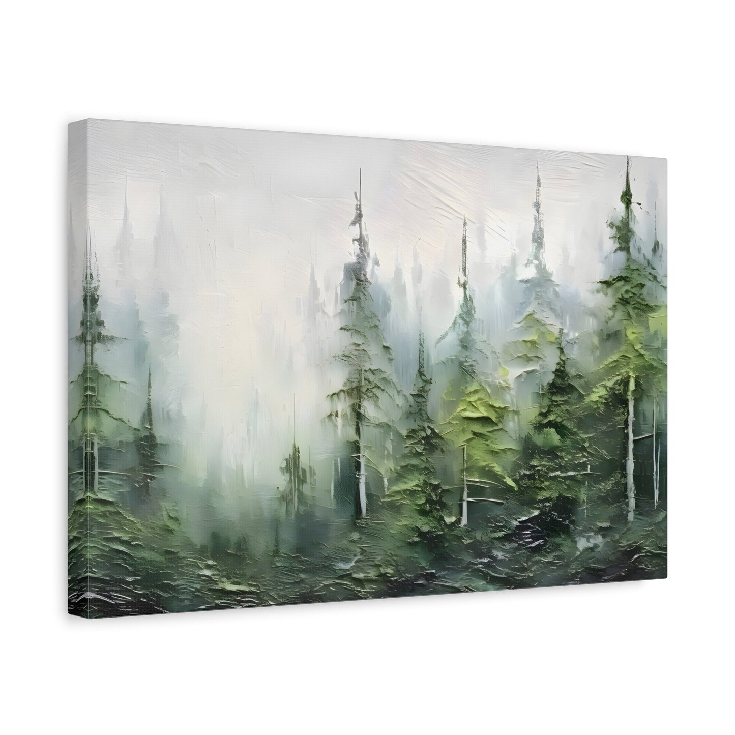 Abstract Green Forest Plant Canvas Print, Fashion Tree Wall Art - YesArtYes