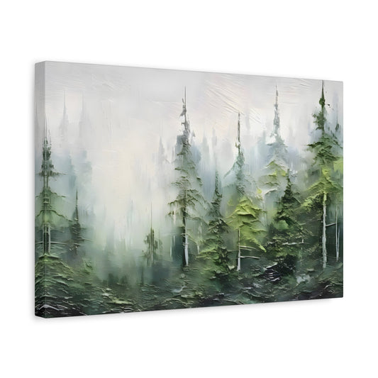 Abstract Green Forest Plant Canvas Print, Fashion Tree Wall Art - YesArtYes