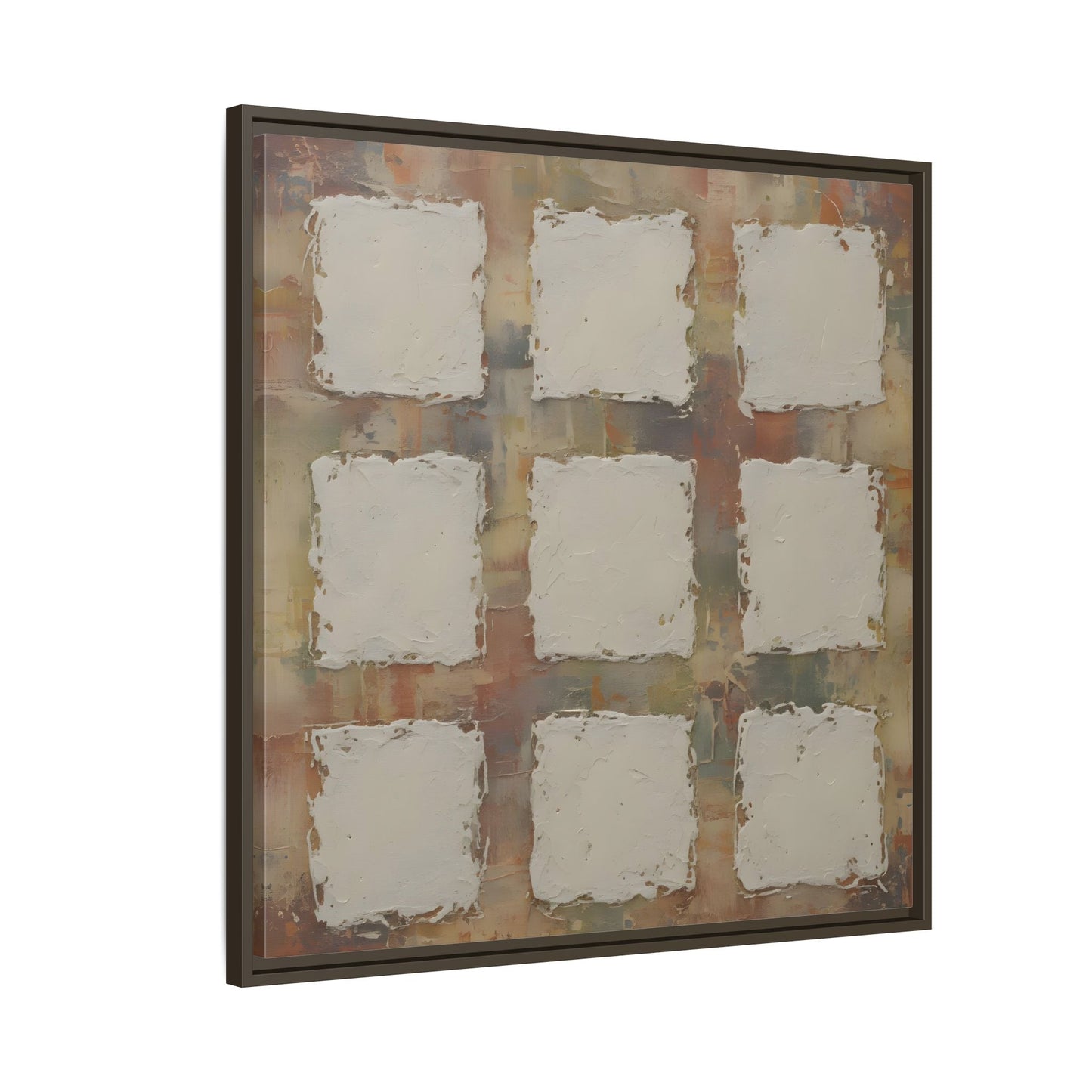 Abstract Grid Wabi Sabi - Framed Canvas Wall Art Print - YesArtYes