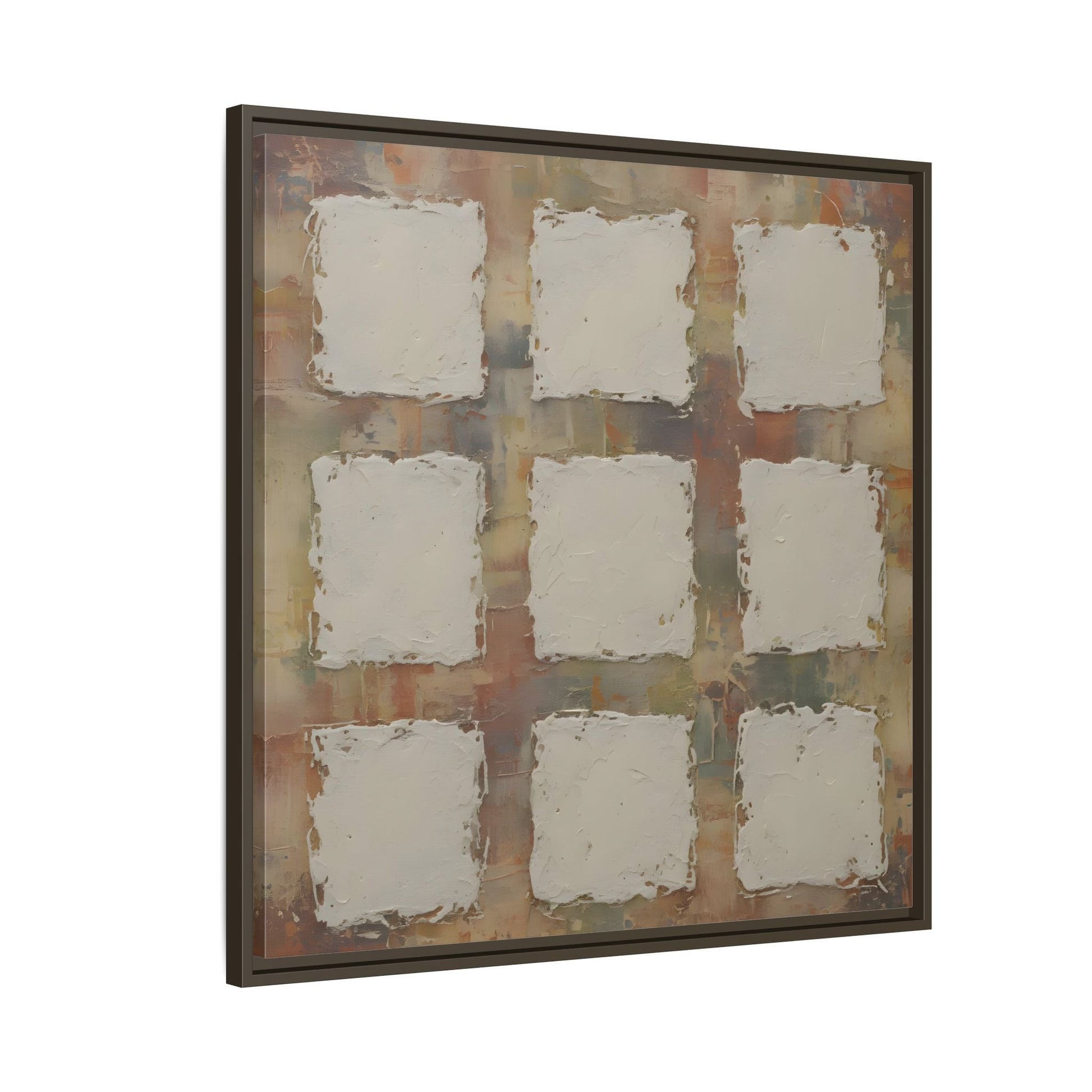 Abstract Grid Wabi Sabi - Framed Canvas Wall Art Print - YesArtYes