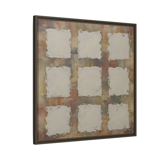 Abstract Grid Wabi Sabi - Framed Canvas Wall Art Print - YesArtYes