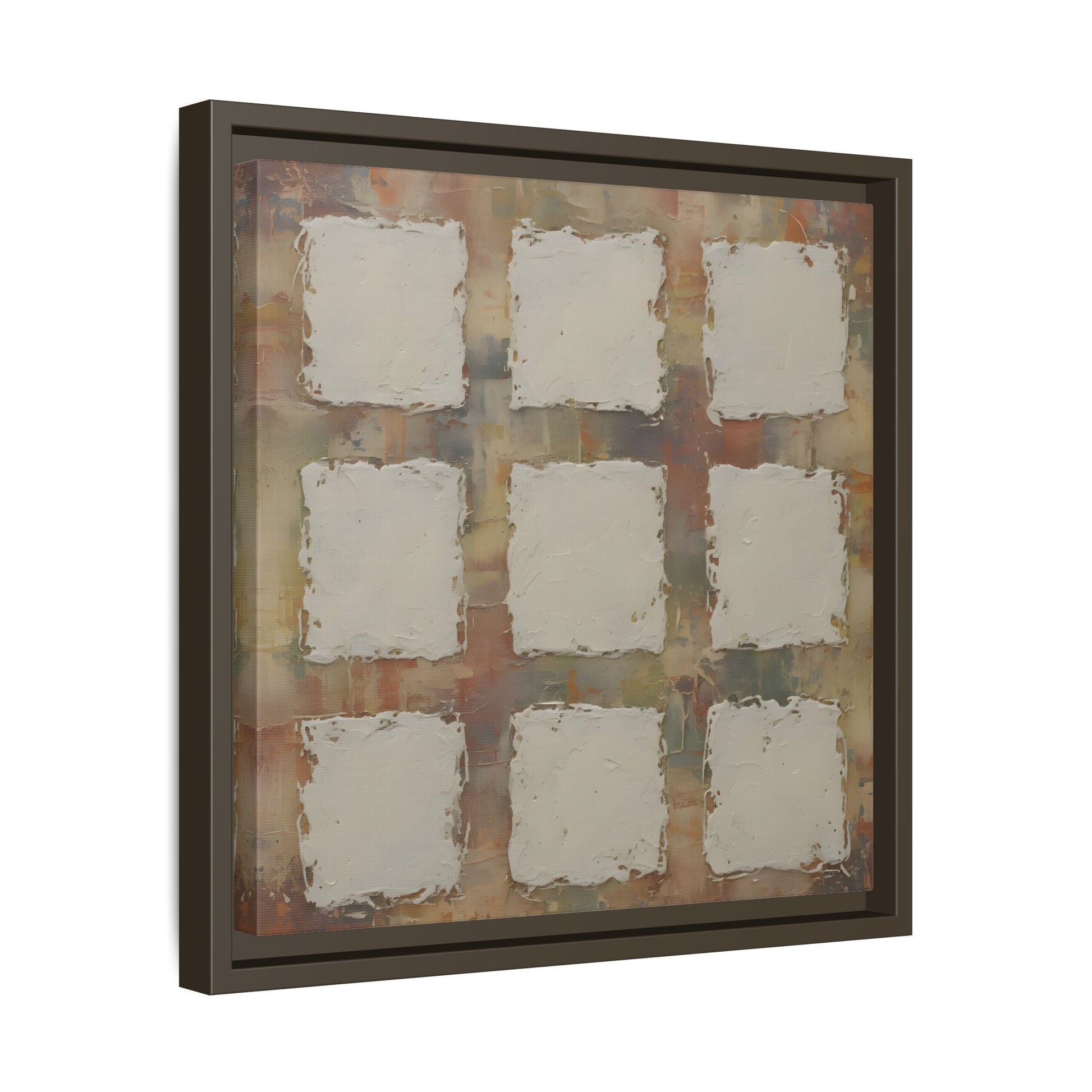 Abstract Grid Wabi Sabi - Framed Canvas Wall Art Print - YesArtYes
