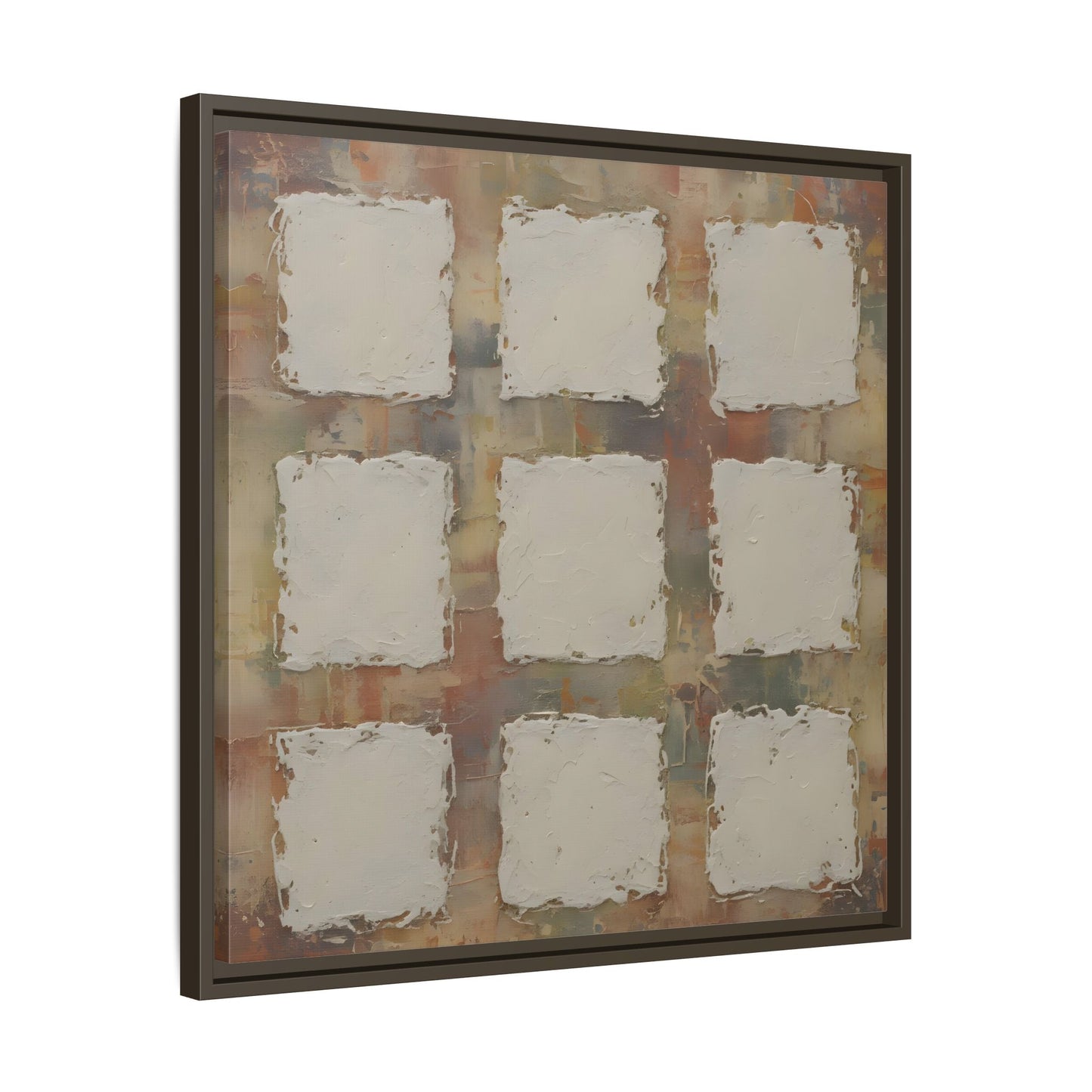 Abstract Grid Wabi Sabi - Framed Canvas Wall Art Print - YesArtYes