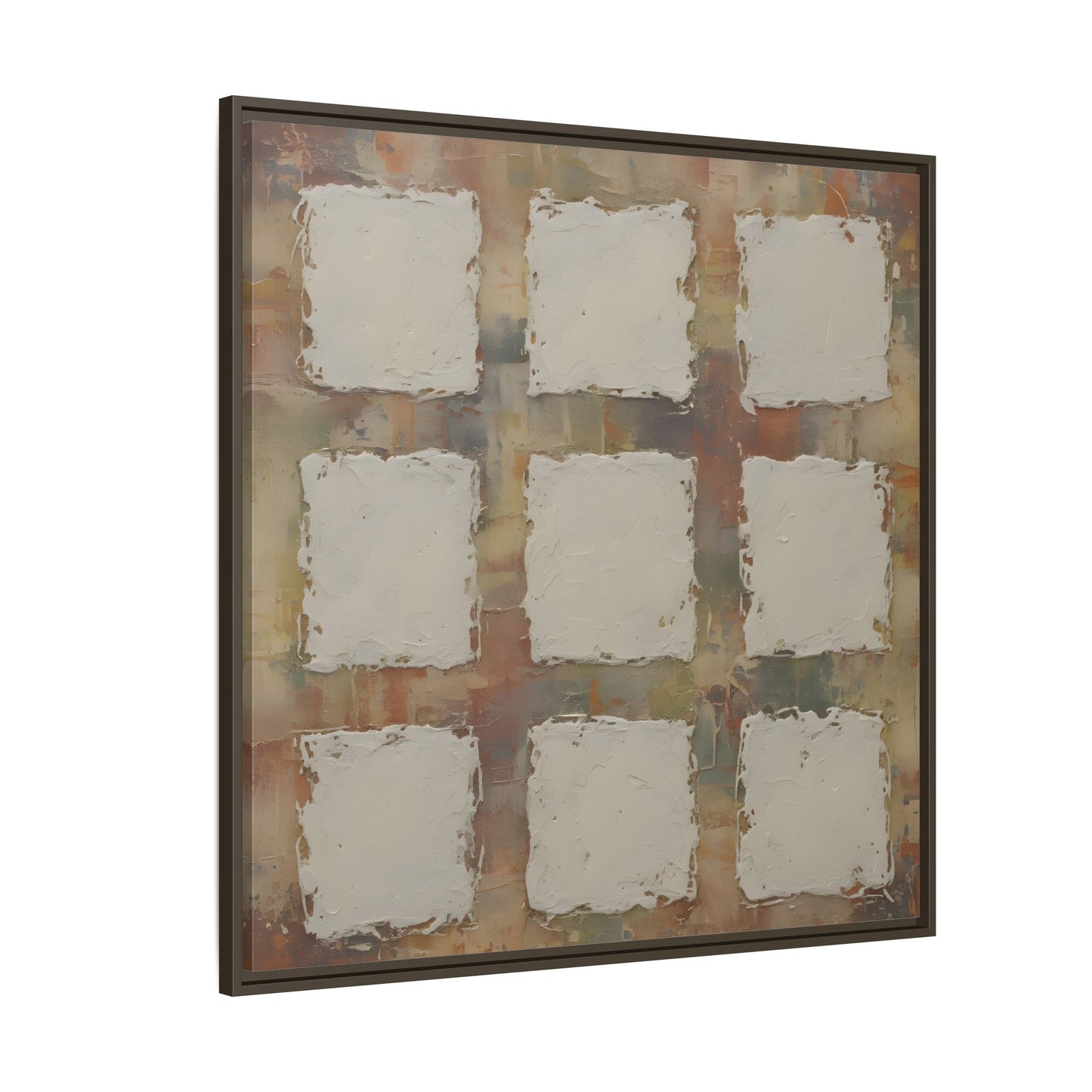 Abstract Grid Wabi Sabi - Framed Canvas Wall Art Print - YesArtYes