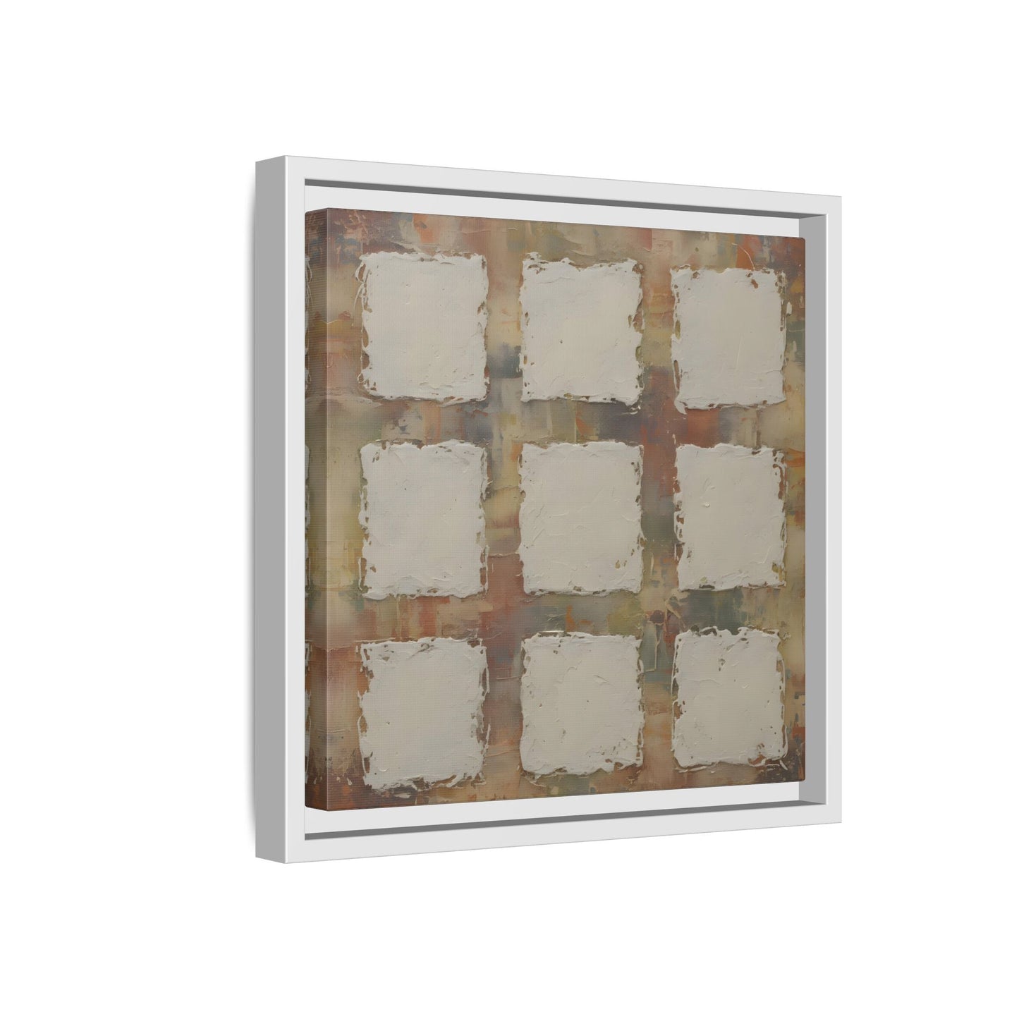 Abstract Grid Wabi Sabi - Framed Canvas Wall Art Print - YesArtYes