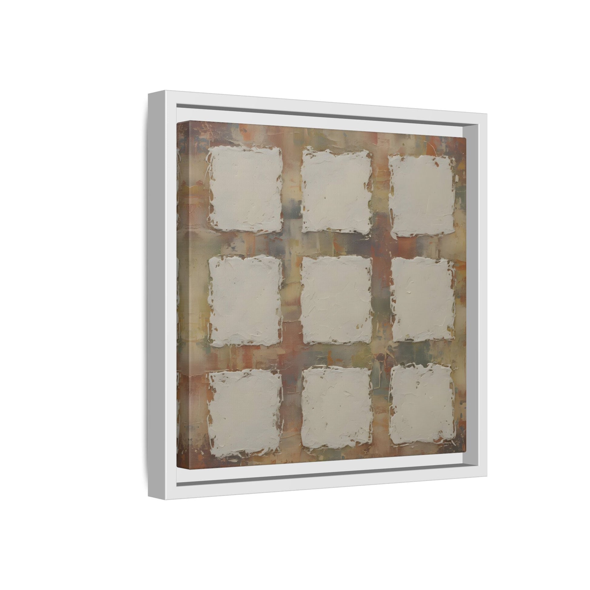 Abstract Grid Wabi Sabi - Framed Canvas Wall Art Print - YesArtYes