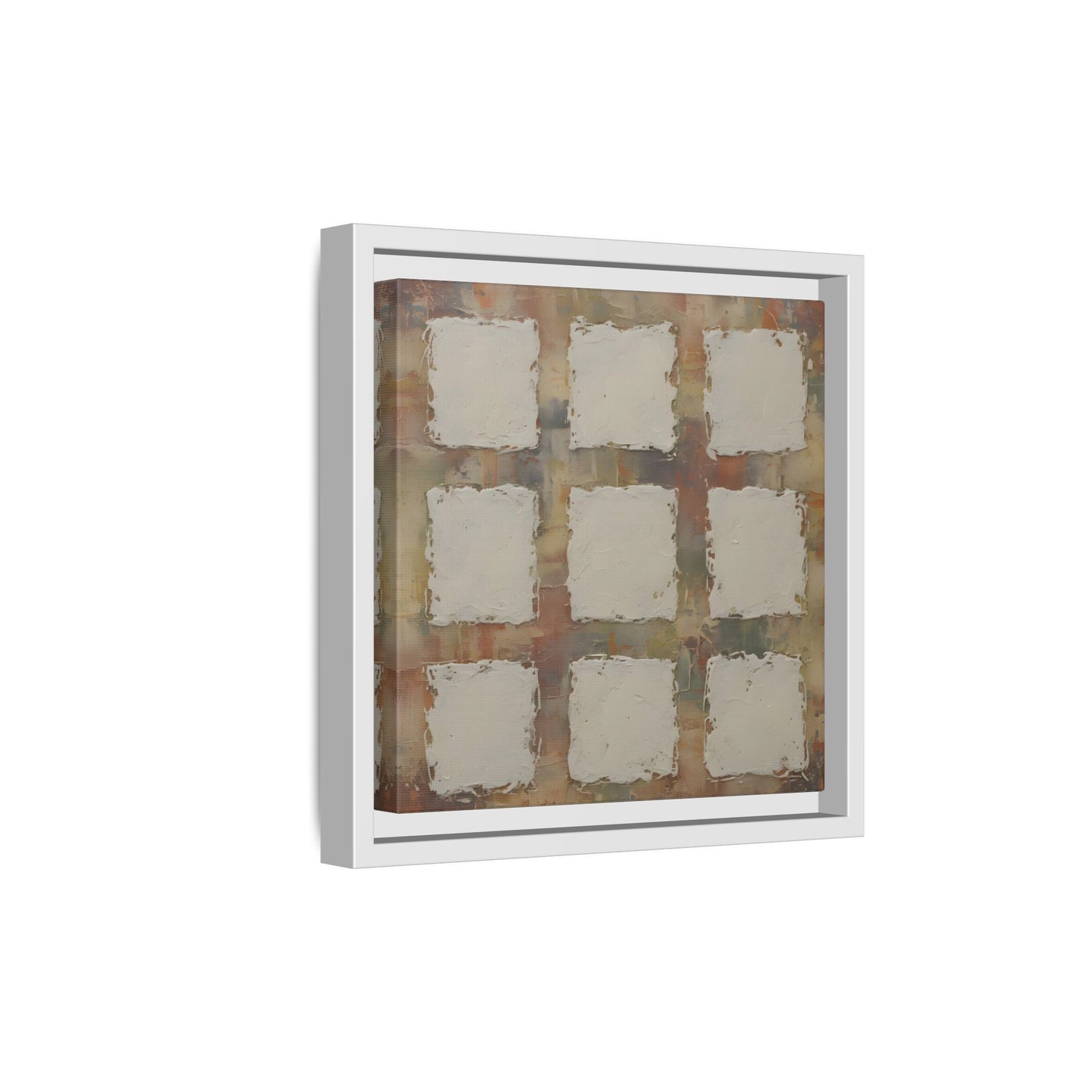 Abstract Grid Wabi Sabi - Framed Canvas Wall Art Print - YesArtYes