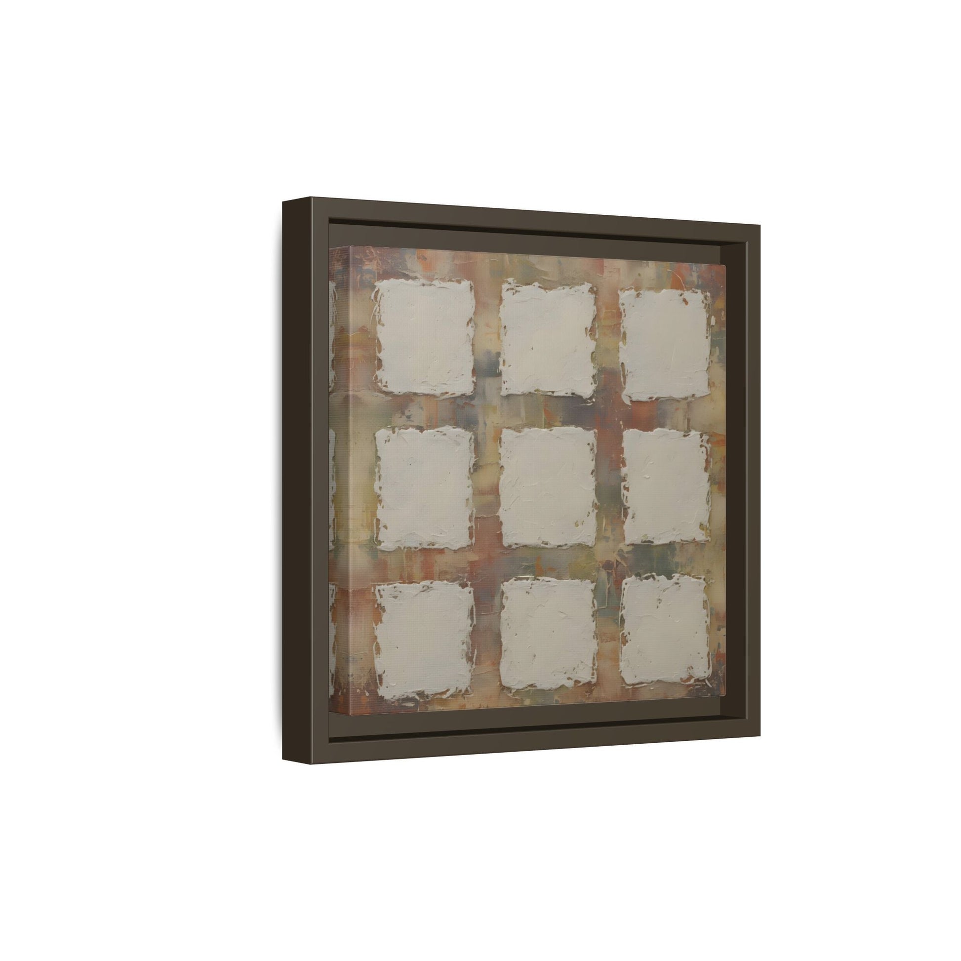 Abstract Grid Wabi Sabi - Framed Canvas Wall Art Print - YesArtYes