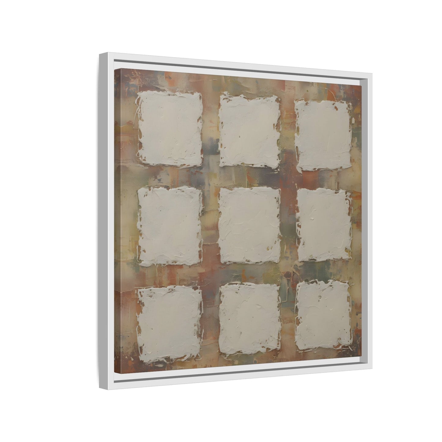 Abstract Grid Wabi Sabi - Framed Canvas Wall Art Print - YesArtYes