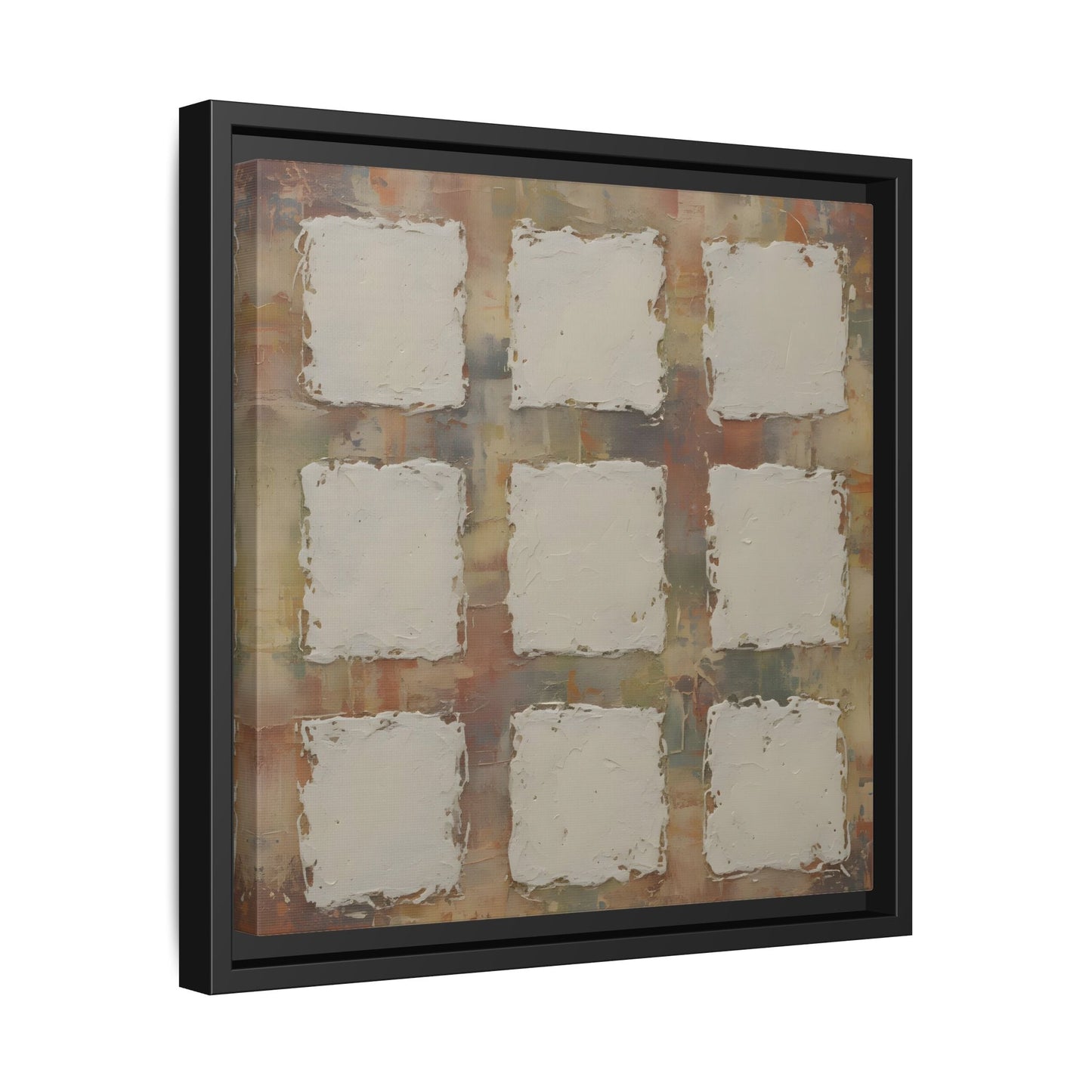 Abstract Grid Wabi Sabi - Framed Canvas Wall Art Print - YesArtYes