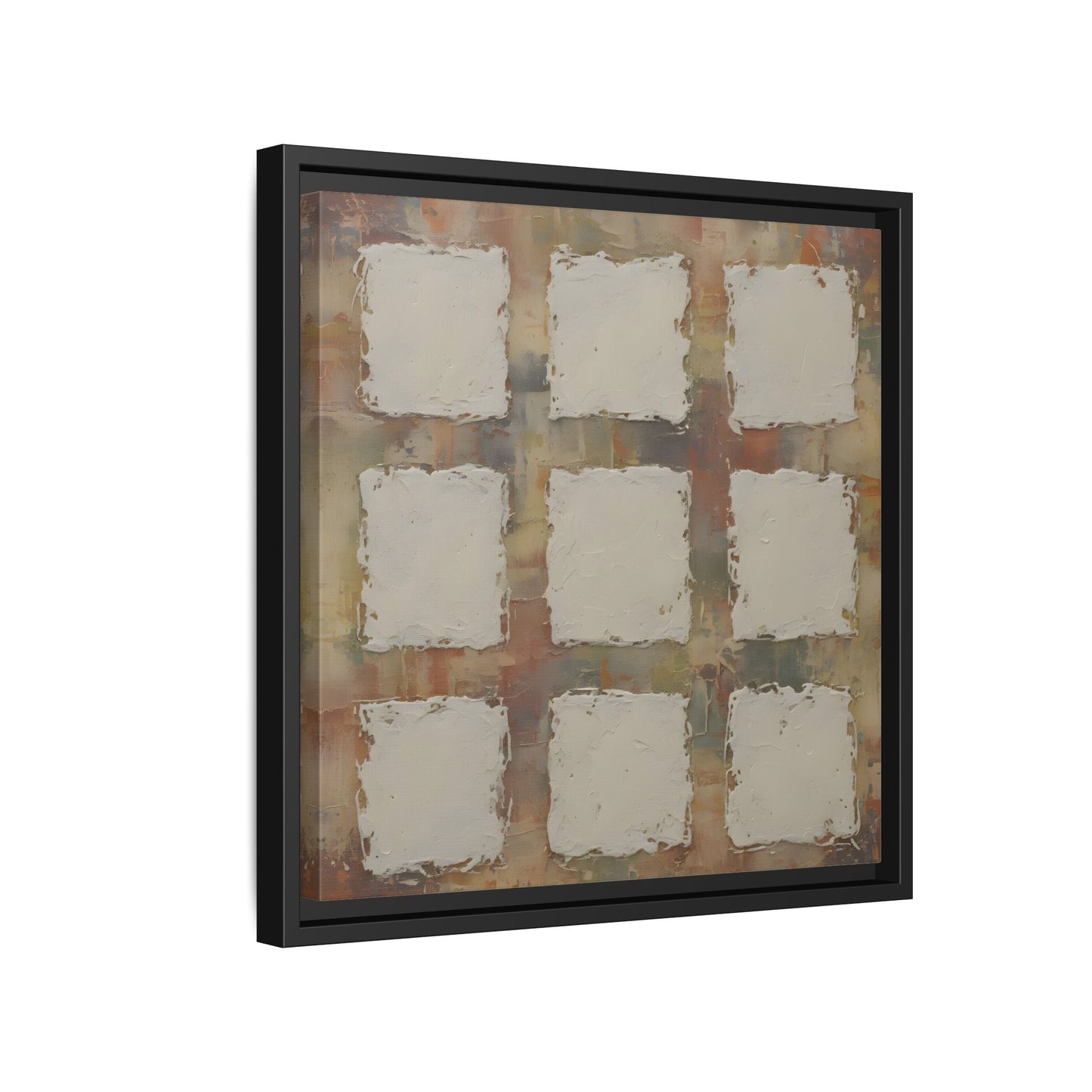 Abstract Grid Wabi Sabi - Framed Canvas Wall Art Print - YesArtYes