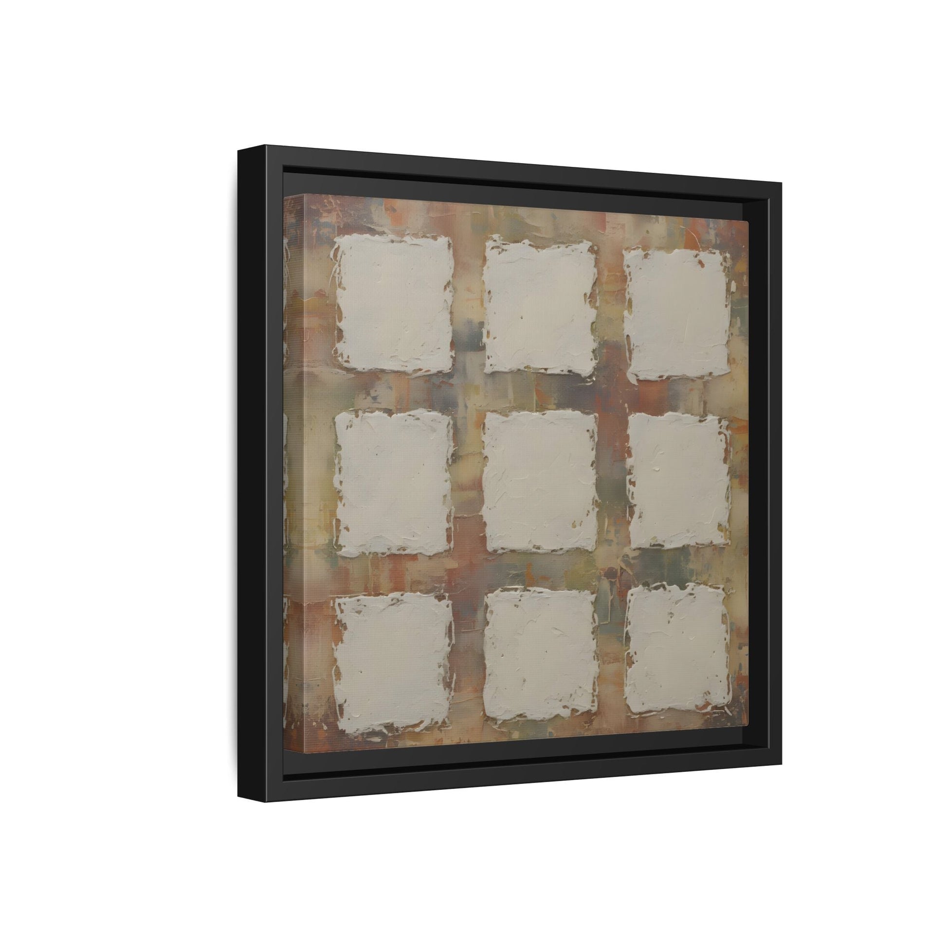 Abstract Grid Wabi Sabi - Framed Canvas Wall Art Print - YesArtYes