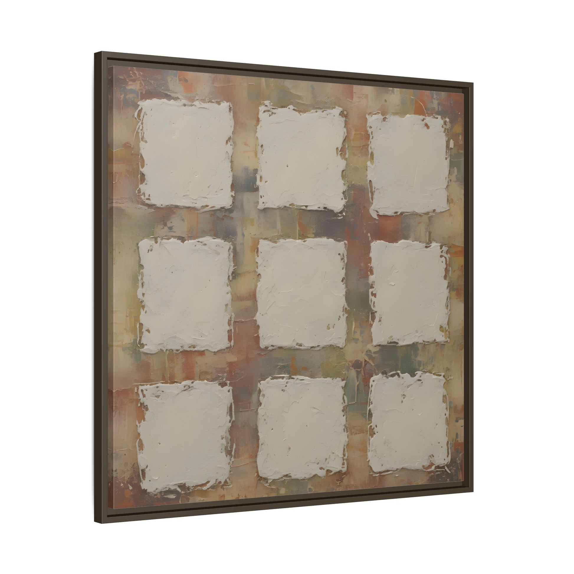 Abstract Grid Wabi Sabi - Framed Canvas Wall Art Print - YesArtYes