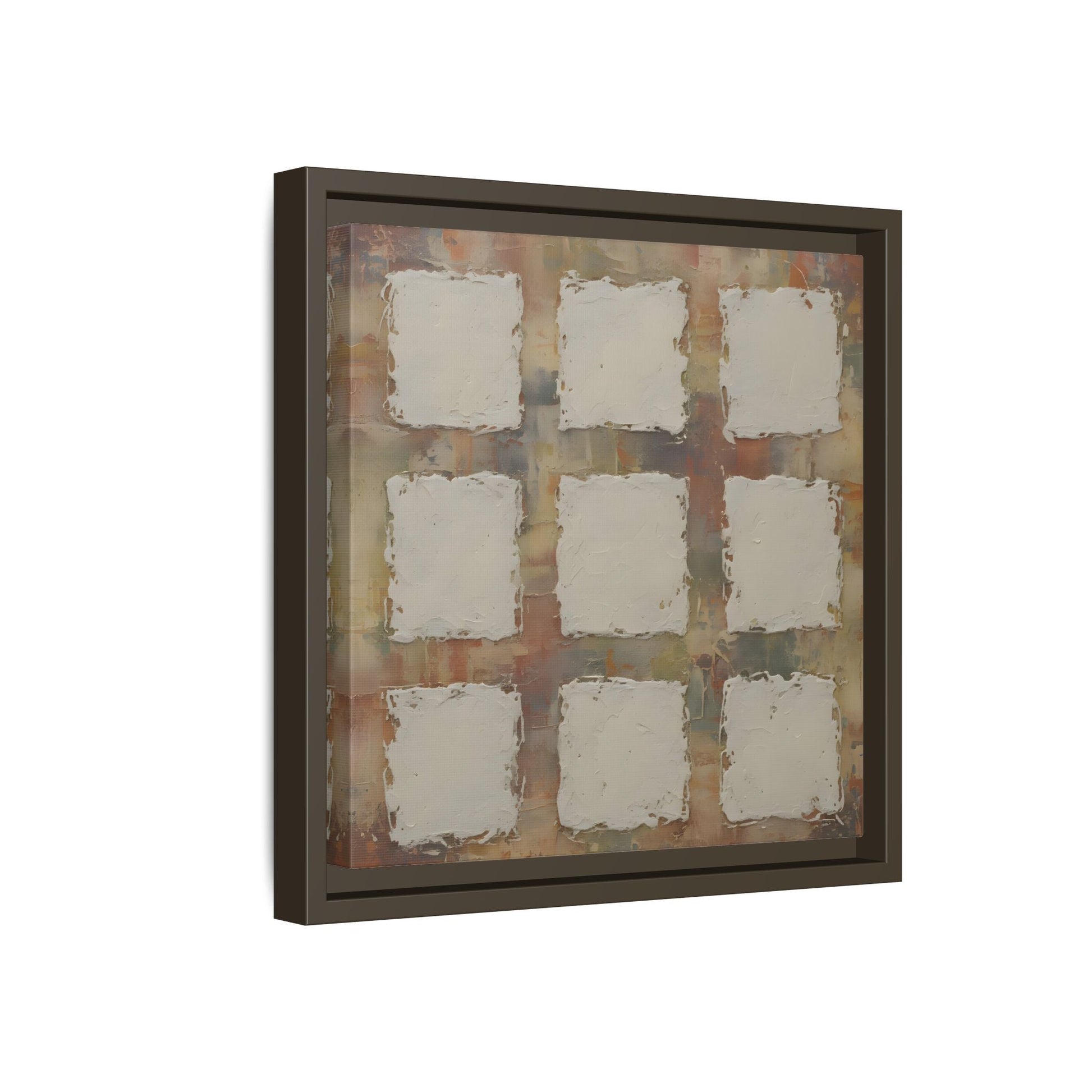 Abstract Grid Wabi Sabi - Framed Canvas Wall Art Print - YesArtYes