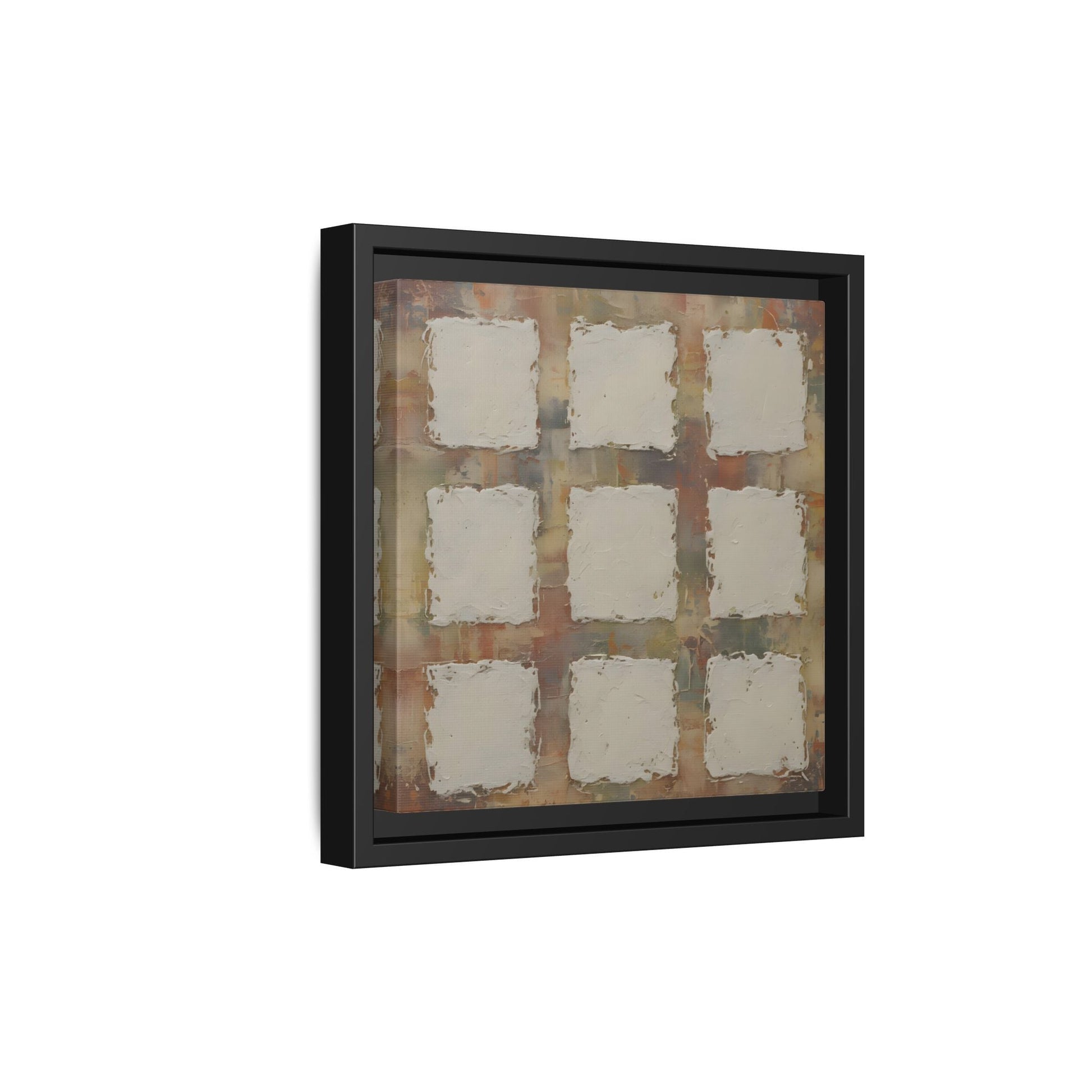 Abstract Grid Wabi Sabi - Framed Canvas Wall Art Print - YesArtYes