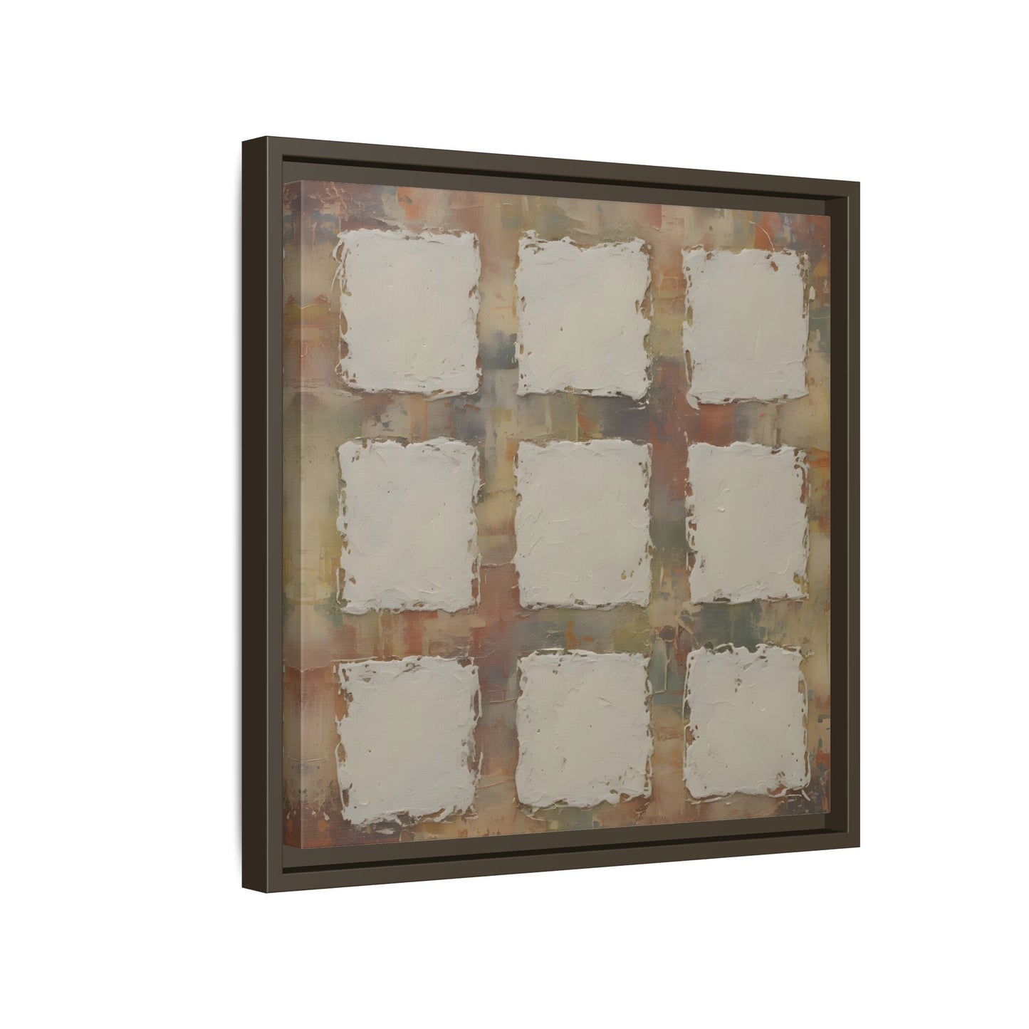 Abstract Grid Wabi Sabi - Framed Canvas Wall Art Print - YesArtYes