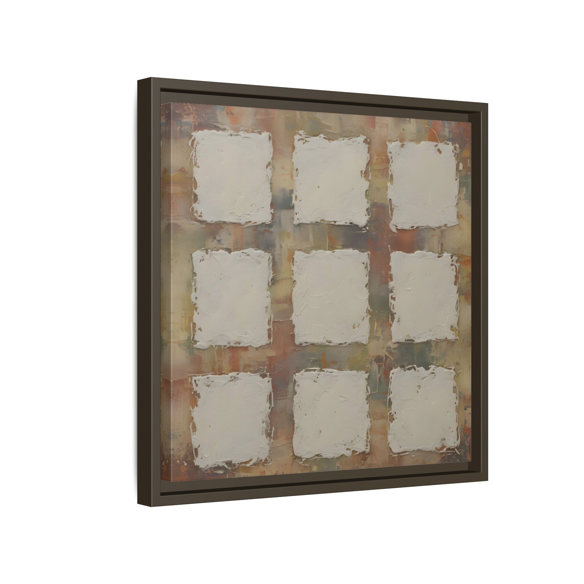 Abstract Grid Wabi Sabi - Framed Canvas Wall Art Print - YesArtYes