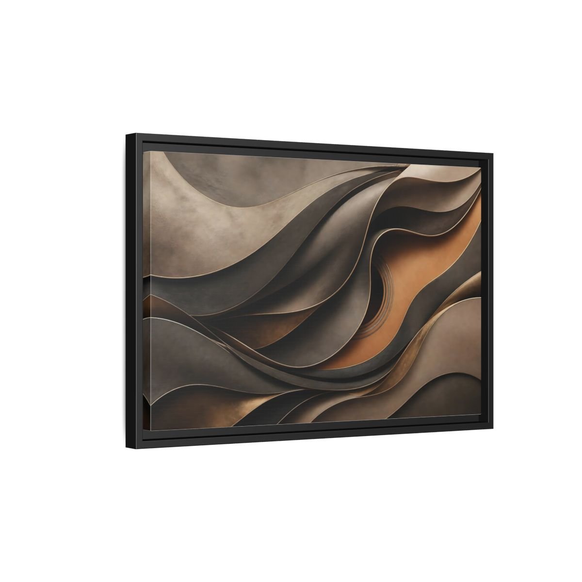 Abstract Guitar Brown Gold Framed Canvas Print Wall Art – modern Living Room, Above Fireplace - YesArtYes