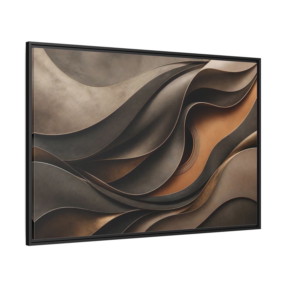 Abstract Guitar Brown Gold Framed Canvas Print Wall Art – modern Living Room, Above Fireplace - YesArtYes