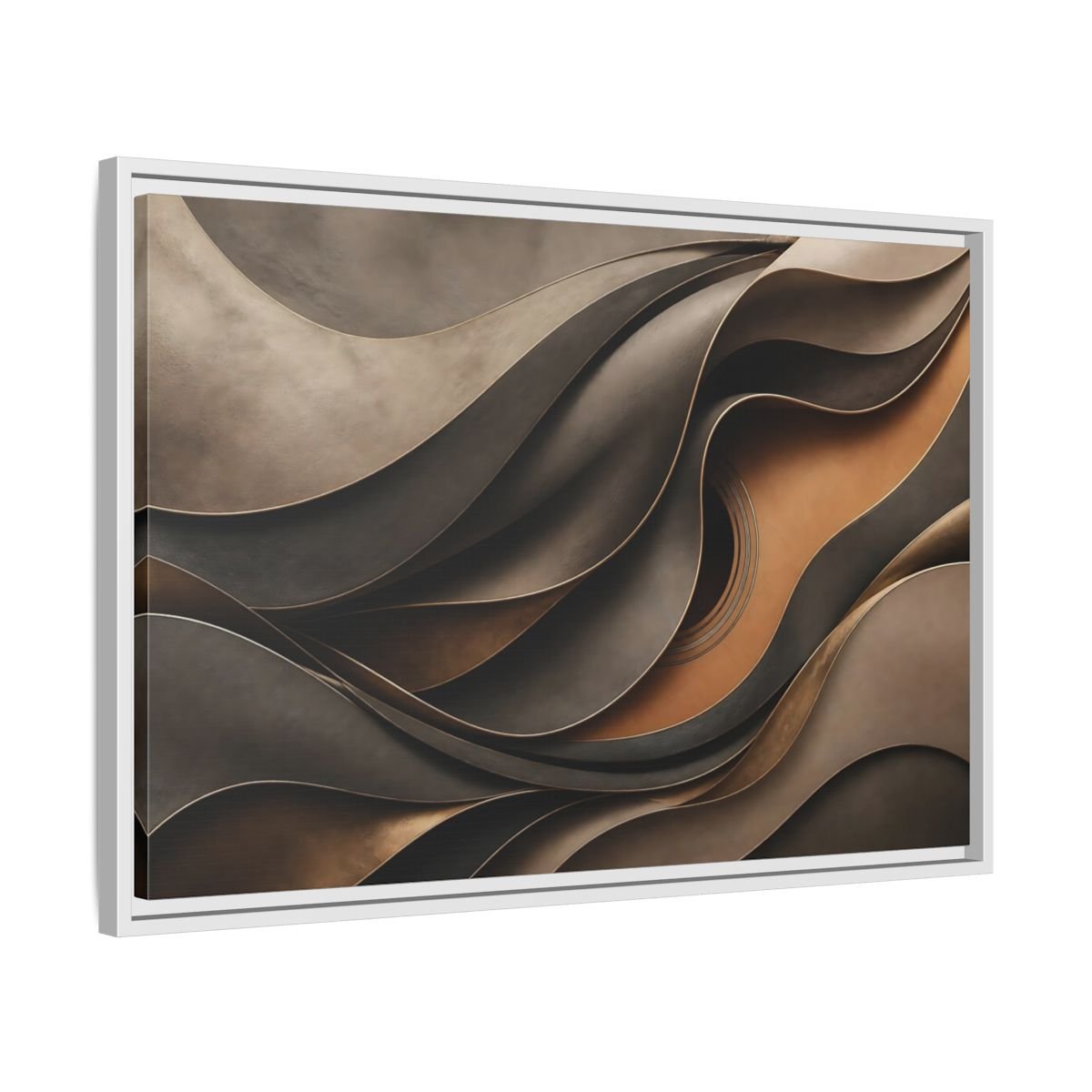 Abstract Guitar Brown Gold Framed Canvas Print Wall Art – modern Living Room, Above Fireplace - YesArtYes