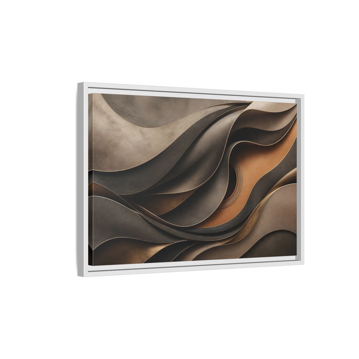 Abstract Guitar Brown Gold Framed Canvas Print Wall Art – modern Living Room, Above Fireplace - YesArtYes