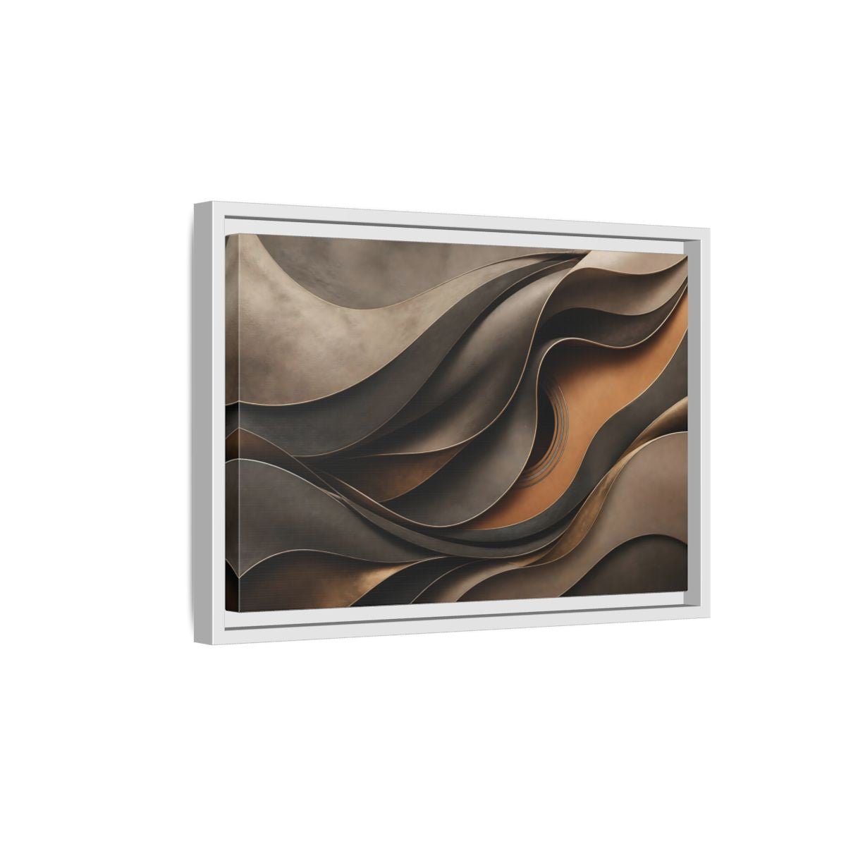 Abstract Guitar Brown Gold Framed Canvas Print Wall Art – modern Living Room, Above Fireplace - YesArtYes