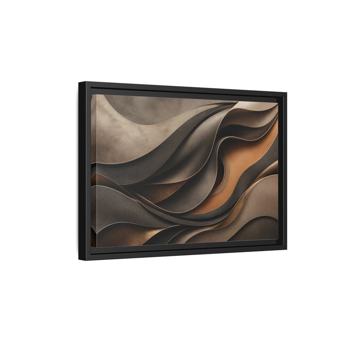 Abstract Guitar Brown Gold Framed Canvas Print Wall Art – modern Living Room, Above Fireplace - YesArtYes
