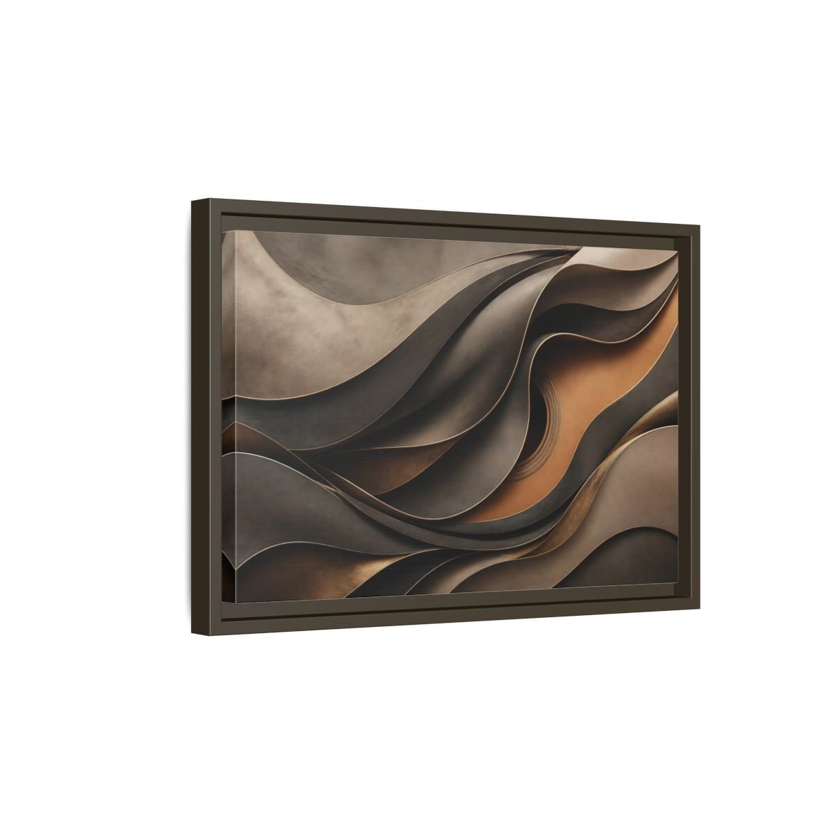 Abstract Guitar Brown Gold Framed Canvas Print Wall Art – modern Living Room, Above Fireplace - YesArtYes