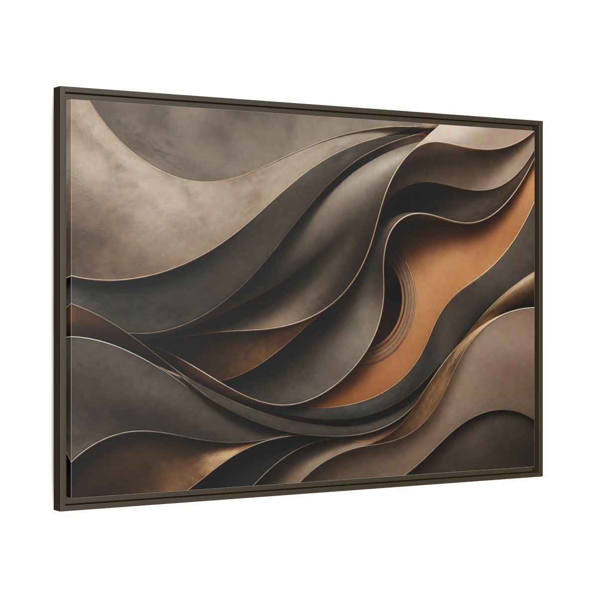 Abstract Guitar Brown Gold Framed Canvas Print Wall Art – modern Living Room, Above Fireplace - YesArtYes