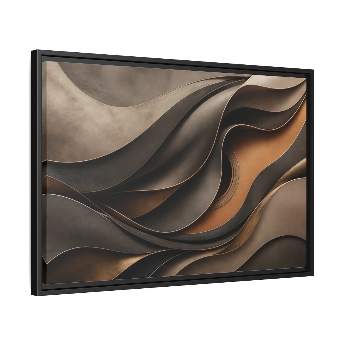 Abstract Guitar Brown Gold Framed Canvas Print Wall Art – modern Living Room, Above Fireplace - YesArtYes