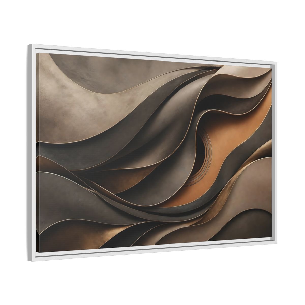 Abstract Guitar Brown Gold Framed Canvas Print Wall Art – modern Living Room, Above Fireplace - YesArtYes