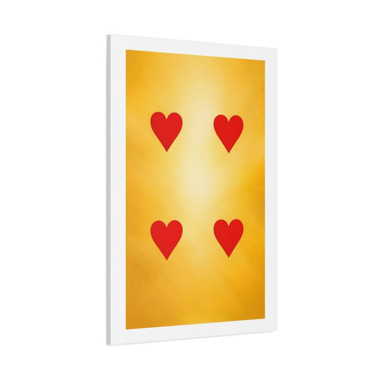 Abstract Hearts Red And Gold - Canvas Wall Art Print - YesArtYes