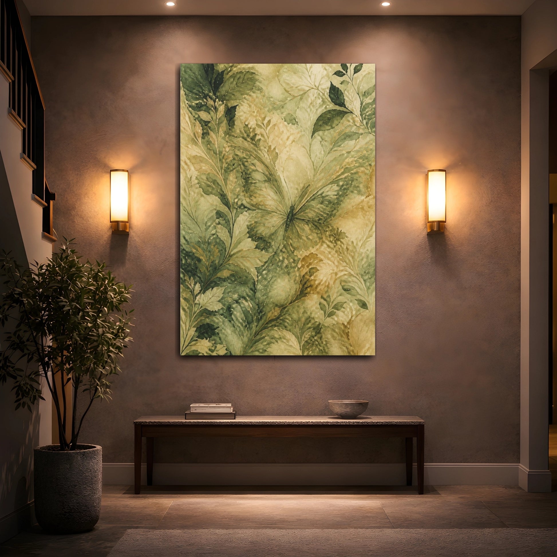 Mockup 2. Abstract Hidden Butterfly shown as canvas print