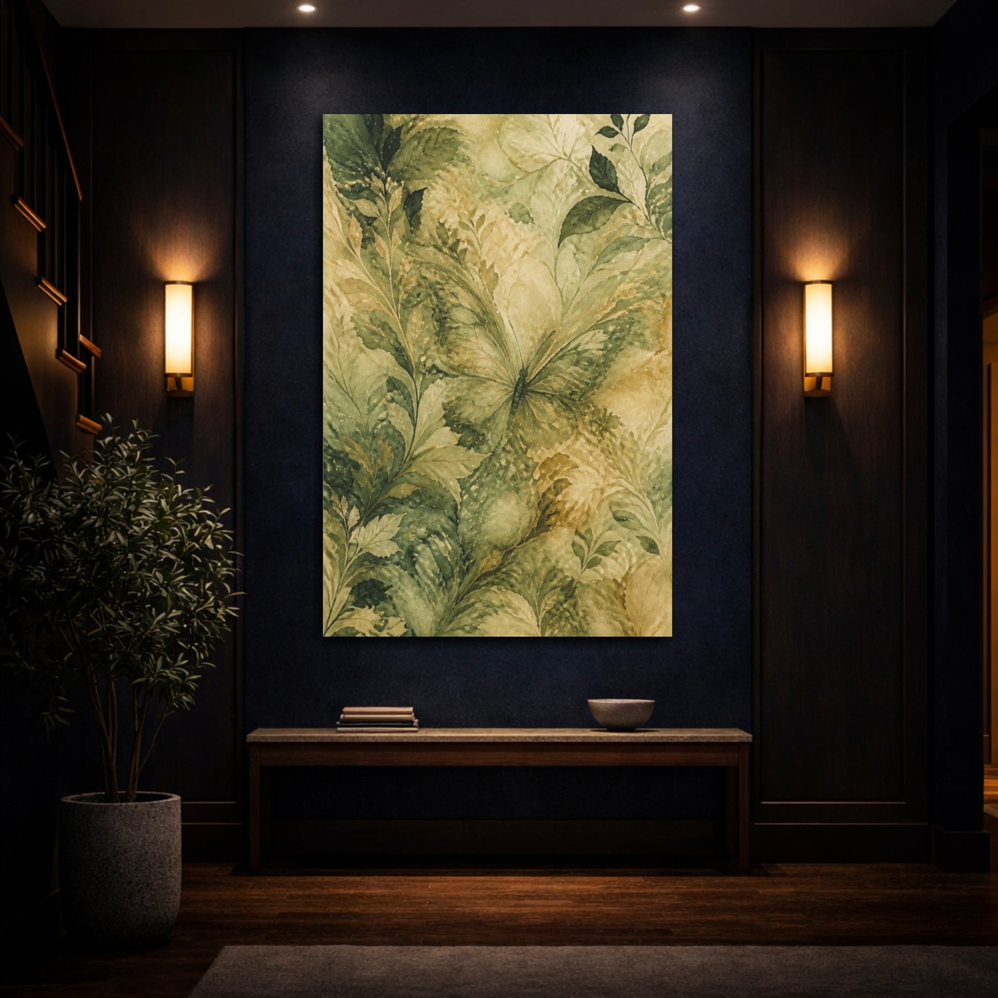 Mockup 4. Abstract Hidden Butterfly shown as canvas print