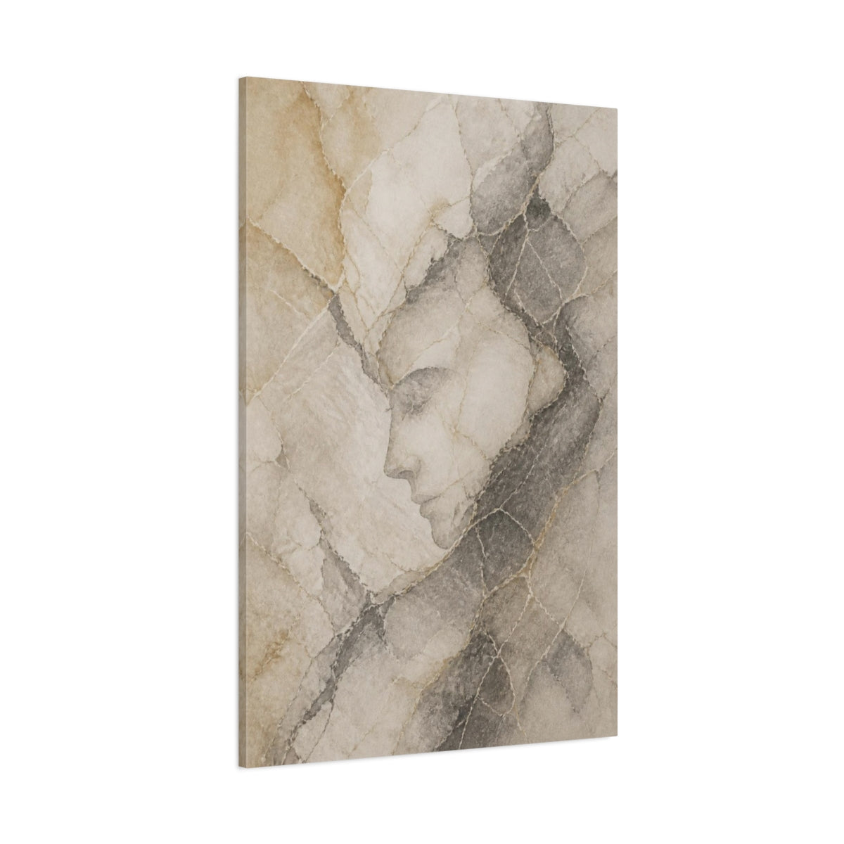 Side Mockup 1. Abstract Hidden Face Profile shown as canvas print