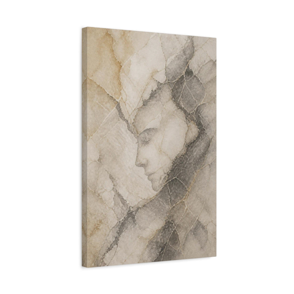 Side Mockup 3. Abstract Hidden Face Profile shown as canvas print