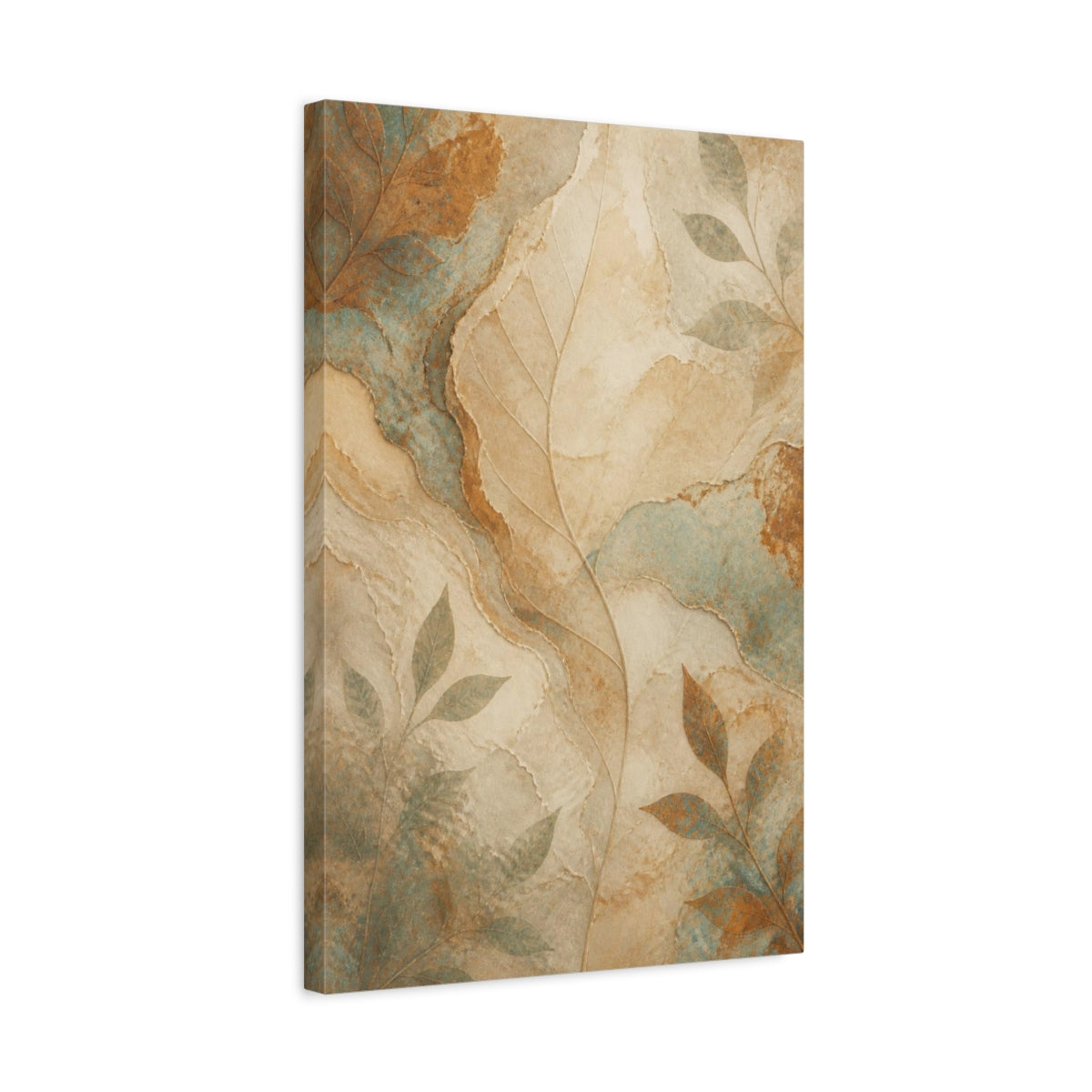 Side Mockup 3. Abstract Hidden Leaf Vein shown as canvas print