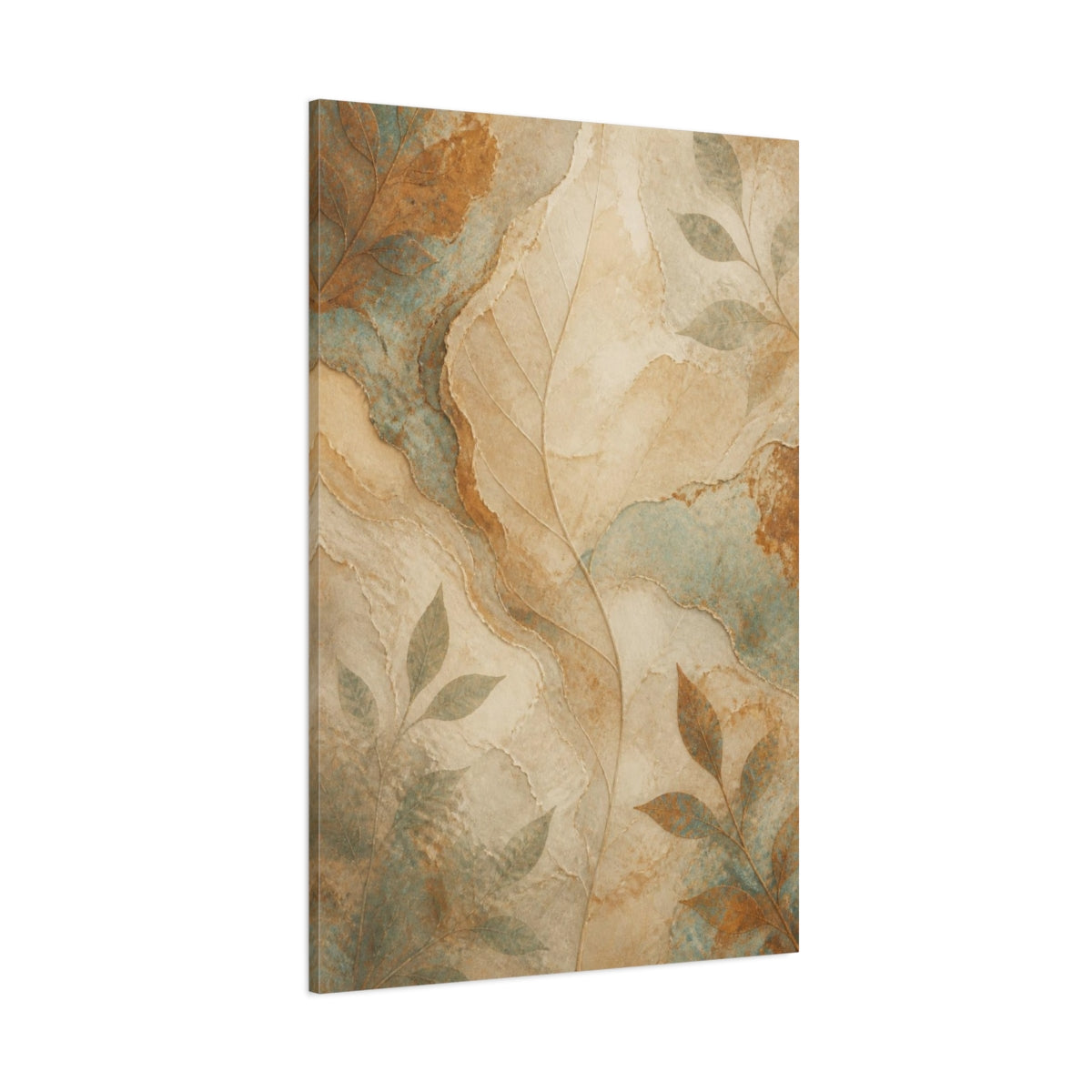 Side Mockup 1. Abstract Hidden Leaf Vein shown as canvas print
