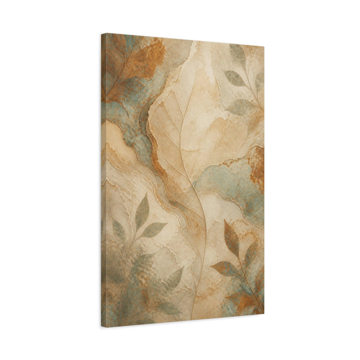 Side Mockup 2. Abstract Hidden Leaf Vein shown as canvas print
