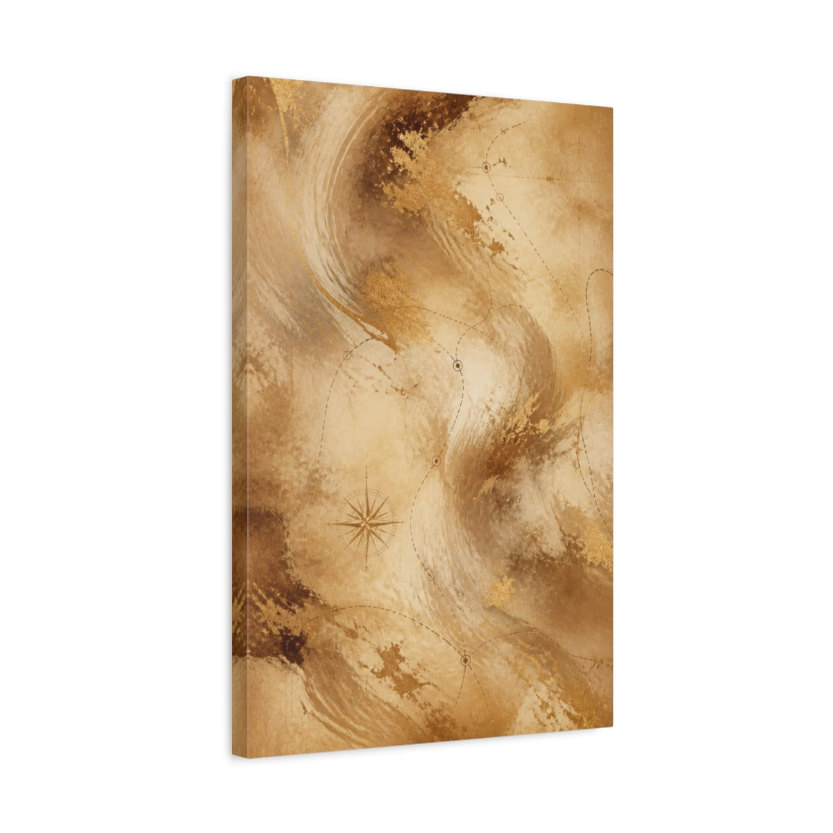 Side Mockup 3. Abstract Hidden Map shown as canvas print