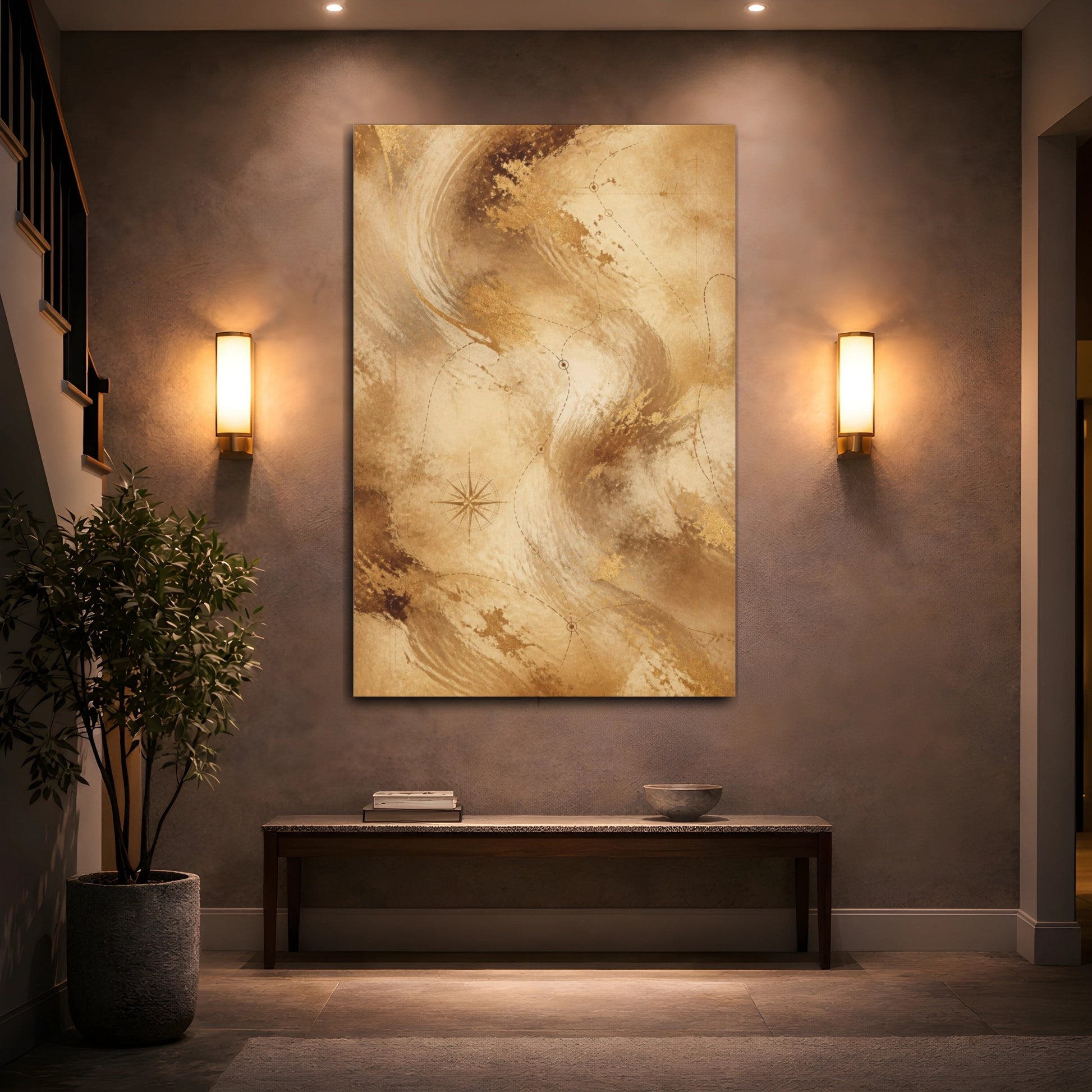 Mockup 2. Abstract Hidden Map shown as canvas print